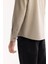Erkek Vizon Düğmeli Yaka Pamuklu Soft Touch Regular Fit Gömlek B002036 5