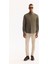 Erkek Koyu Haki Düğmeli Yaka Pamuklu Soft Touch Regular Fit Gömlek B002036 3