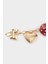 Kadın Çilekli Gold Kalpli Charm Anahtarlık F6966AXNS 2