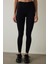 Siyah Smooth Feel Yüksek Bel Slim Fit Tayt 1
