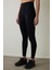 Siyah Smooth Feel Yüksek Bel Slim Fit Tayt 2