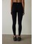 Siyah Smooth Feel Yüksek Bel Slim Fit Tayt 3