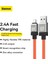Coolplay Hızlı Şarj Kablosu USB Lightning 2.4A 2 Metre - Turuncu 2