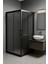 Duşakabin Füme Temper Cam Elegant Seri Kare Sıyah Profil - Yükseklik: 190 cm 1