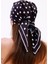 Siyah Beyaz Puantiye Model Fular Bandana Şal Estascarf 70X70 cm 5