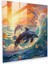 Deniz Manzaralı Cam Tablo - Keyifli Yunuslar Resmi - Deniz Manzarası Duvar Dekorasyonu Cam Tablo Cam Sanatı 1