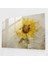 El Sanatı Cam Tablosu - Zarif Fırça Darbeleriyle El Boyanmış Ayçiçeği - Dünya Cam Duvar Sanatı Ayçiçeği Zarif Fırça Darbeleri 1