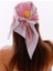 Pembe Rüya Çiçekleri Model Fular Bandana Şal Estascarf 70X70 cm 4