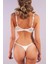Golshan Giselle Mini String, Kadın Güpürlü Saten Ekru String Külot 5