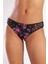 Golshan Gardenia Mini Slip, Kadın Dantelli Çiçek Baskılı Siyah Normal Bel Külot 2