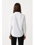 Kadın Slim Fit Dar Kesim Uzun Kollu Pamuklu Vücuda Oturan Dokulu Beyaz Basic Terikoton Gömlek - 20349 2