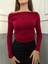 Yeni Ürün Kadın Omzu Düşük Büzgü Detaylı Viskon Kumaş Uzun Kol Bluz 0024 2