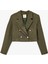 Uzun Kollu Kruvaze Tüvit Crop Blazer Ceket 1