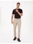 Erkek Bej Slim Fit Kordonlu Kanvas Pantolon 50310829-VR011 3