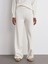 70163 Beli Lastikli Yünlü Triko Pantolon-Ekru 5