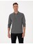 Erkek Antrasit Melanj Slim Fit Kıvrılmaz Fermuarlı Polo Yaka Basic Pike Sweatshirt 50314046-VR081 1
