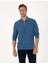Erkek Açık Lacivert Slim Fit Kıvrılmaz Fermuarlı Polo Yaka Basic Pike Sweatshirt 50314046-VR059 1