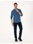 Erkek Açık Lacivert Slim Fit Kıvrılmaz Fermuarlı Polo Yaka Basic Pike Sweatshirt 50314046-VR059 4