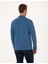 Erkek Açık Lacivert Slim Fit Kıvrılmaz Fermuarlı Polo Yaka Basic Pike Sweatshirt 50314046-VR059 5