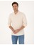 Erkek Bej Slim Fit Kıvrılmaz Fermuarlı Polo Yaka Basic Pike Sweatshirt 50314046-VR011 1
