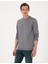 Erkek Gri 2 Iplik Regular Fit Bisiklet Yaka Basic Sweatshirt 50314054-VR024 3