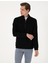 Erkek Siyah 3 Iplik Regular Fit Fermuarlı Dik Yaka Basic Sweatshirt 50314044-VR046 3