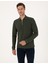 Erkek Koyu Yeşil Slim Fit Kıvrılmaz Fermuarlı Polo Yaka Basic Pike Sweatshirt 50314046-VR079 1