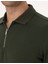 Erkek Koyu Yeşil Slim Fit Kıvrılmaz Fermuarlı Polo Yaka Basic Pike Sweatshirt 50314046-VR079 6