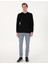 Erkek Siyah 2 Iplik Regular Fit Bisiklet Yaka Basic Sweatshirt 50314054-VR046 4
