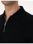 Erkek Siyah Slim Fit Kıvrılmaz Fermuarlı Polo Yaka Basic Pike Sweatshirt 50314046-VR046 6