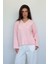 Pembe V Yaka Triko Kadın Kazak MG2501 1