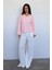 Pembe V Yaka Triko Kadın Kazak MG2501 5