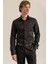 Erkek Siyah %100 Pamuk Saten Non-Iron Ütü Istemeyen Casual Cepsiz Modern Fit Gömlek 5