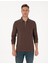 Erkek Koyu Kahverengi Slim Fit Kıvrılmaz Fermuarlı Polo Yaka Basic Pike Sweatshirt 50314046-VR084 1