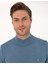 Erkek Mavi Slim Fit Yarım Balıkçı Yaka Basic Triko Kazak 50314176-VR036 2