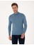 Erkek Mavi Slim Fit Yarım Balıkçı Yaka Basic Triko Kazak 50314176-VR036 3