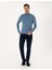 Erkek Mavi Slim Fit Yarım Balıkçı Yaka Basic Triko Kazak 50314176-VR036 4