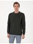 Erkek Koyu Yeşil 2 Iplik Regular Fit Bisiklet Yaka Basic Sweatshirt 50314054-VR079 1