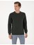Erkek Koyu Yeşil 2 Iplik Regular Fit Bisiklet Yaka Basic Sweatshirt 50314054-VR079 3