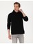 Erkek Siyah 2 Iplik Regular Fit Içi Polarlı Kapüşonlu Basic Sweatshirt 50314055-VR046 1