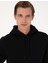 Erkek Siyah 2 Iplik Regular Fit Içi Polarlı Kapüşonlu Basic Sweatshirt 50314055-VR046 2