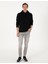 Erkek Siyah 2 Iplik Regular Fit Içi Polarlı Kapüşonlu Basic Sweatshirt 50314055-VR046 4