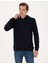 Erkek Lacivert 2 Iplik Regular Fit Içi Polarlı Kapüşonlu Basic Sweatshirt 50314055-VR033 1