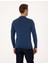 Erkek Indigo Melanj Slim Fit Çeyrek Yaka Basic Triko Kazak 50314188-VR155 5
