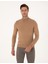 Erkek Camel Slim Fit Yarım Balıkçı Yaka Basic Triko Kazak 50314176-VR015 1