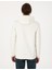 Erkek Beyaz 2 Iplik Regular Fit Içi Polarlı Kapüşonlu Basic Sweatshirt 50314055-VR013 5