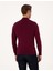 Erkek Bordo Slim Fit Yarım Balıkçı Yaka Basic Triko Kazak 50314176-VR014 5