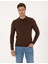Erkek Kahverengi Slim Fit Polo Yaka Basic Triko Kazak 50314189-VR029 1