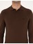 Erkek Kahverengi Slim Fit Polo Yaka Basic Triko Kazak 50314189-VR029 6