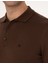 Erkek Kahverengi Slim Fit Polo Yaka Basic Triko Kazak 50314189-VR029 7